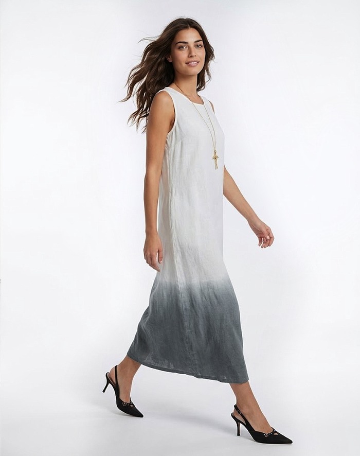 VESTIDO BLANCO Y GRIS