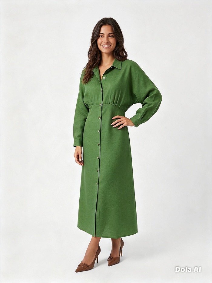 VESTIDO CAMISERO VERDE FRENTE